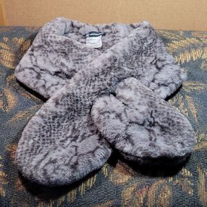 INC International Concepts Faux Fur Pull Through Scarf- One Size